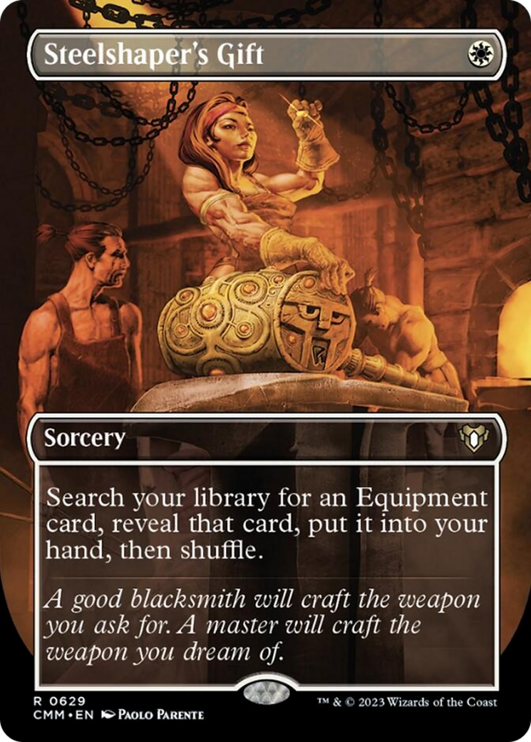 Steelshaper's Gift (Borderless Alternate Art) [Commander Masters] | Webway Games