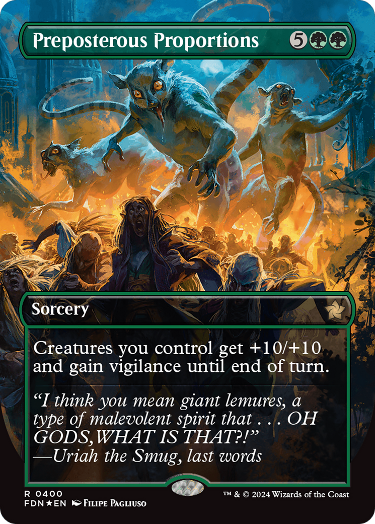 Preposterous Proportions (Borderless) (Mana Foil) [Foundations] | Webway Games