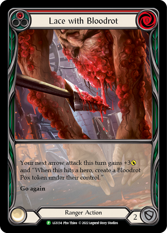 Lace with Bloodrot (Red) [LGS134] (Promo)  Rainbow Foil | Webway Games