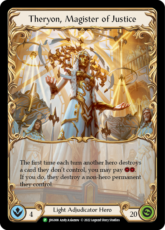 Theryon, Magister of Justice [JDG008] (Promo)  Rainbow Foil | Webway Games