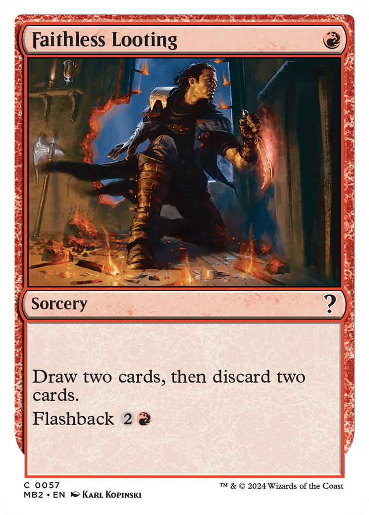Faithless Looting (White Border) [Mystery Booster 2] | Webway Games