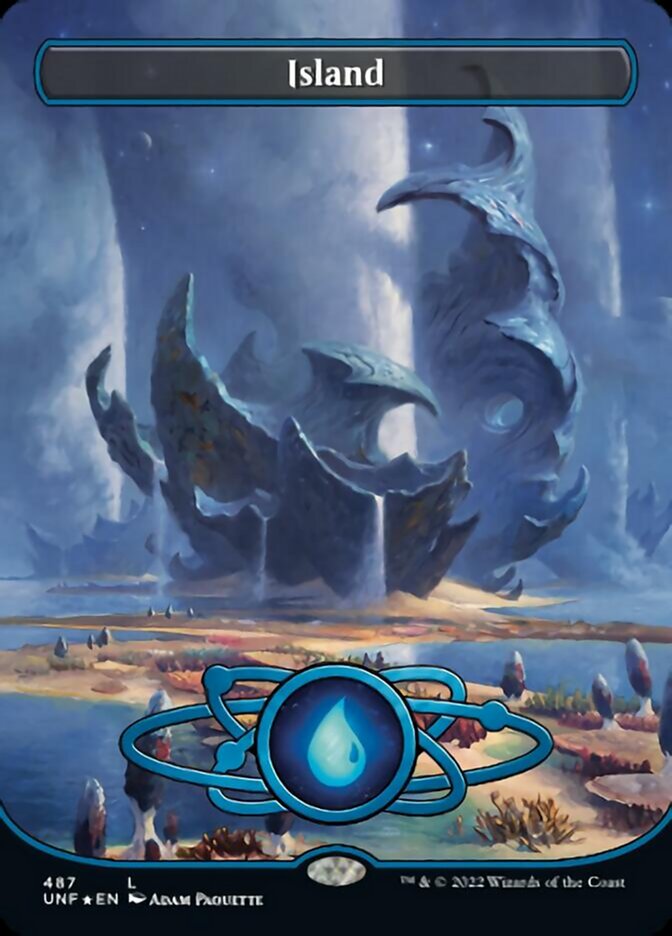 Island (487) (Planetary Space-ic Land) (Galaxy Foil) [Unfinity] | Webway Games