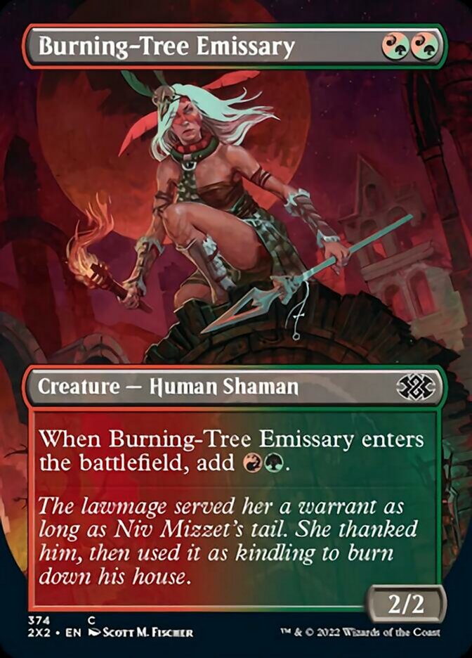 Burning-Tree Emissary (Borderless Alternate Art) [Double Masters 2022] | Webway Games