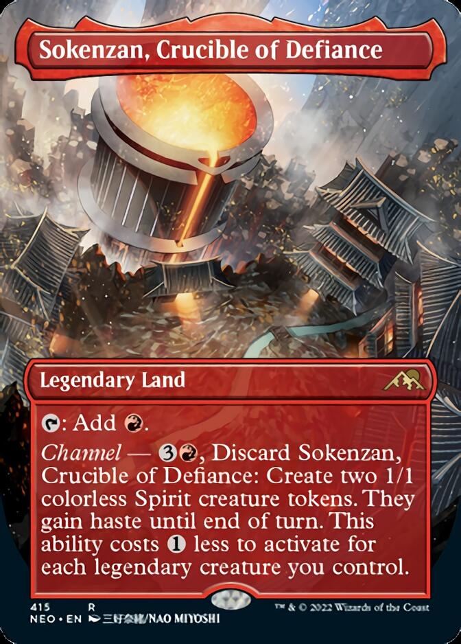 Sokenzan, Crucible of Defiance (Borderless Alternate Art) [Kamigawa: Neon Dynasty] | Webway Games
