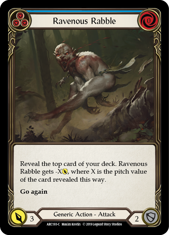 Ravenous Rabble (Blue) [ARC193-C] (Arcane Rising)  1st Edition Rainbow Foil | Webway Games