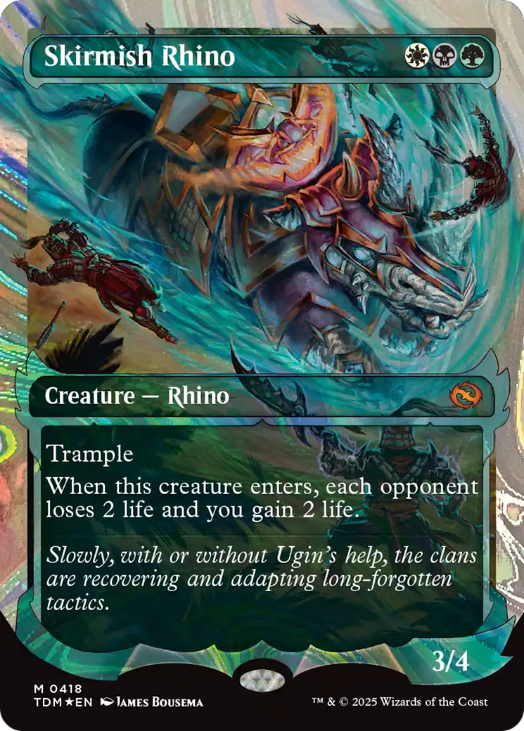 Skirmish Rhino (0418) (Showcase) (Halo Foil) [Tarkir: Dragonstorm] | Webway Games