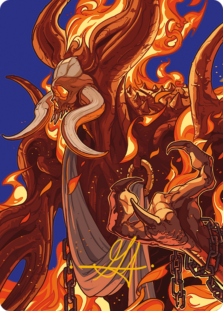 Phlage, Titan of Fire's Fury Art Card (Gold-Stamped Signature) [Modern Horizons 3 Art Series] | Webway Games