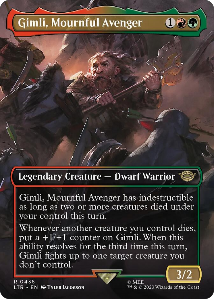 Gimli, Mournful Avenger (Borderless Alternate Art) [The Lord of the Rings: Tales of Middle-Earth] | Webway Games