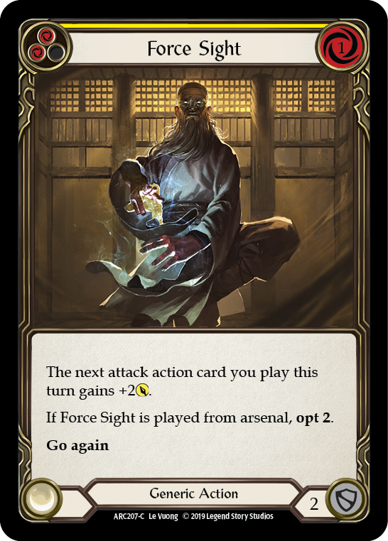 Force Sight (Yellow) [ARC207-C] (Arcane Rising)  1st Edition Rainbow Foil | Webway Games