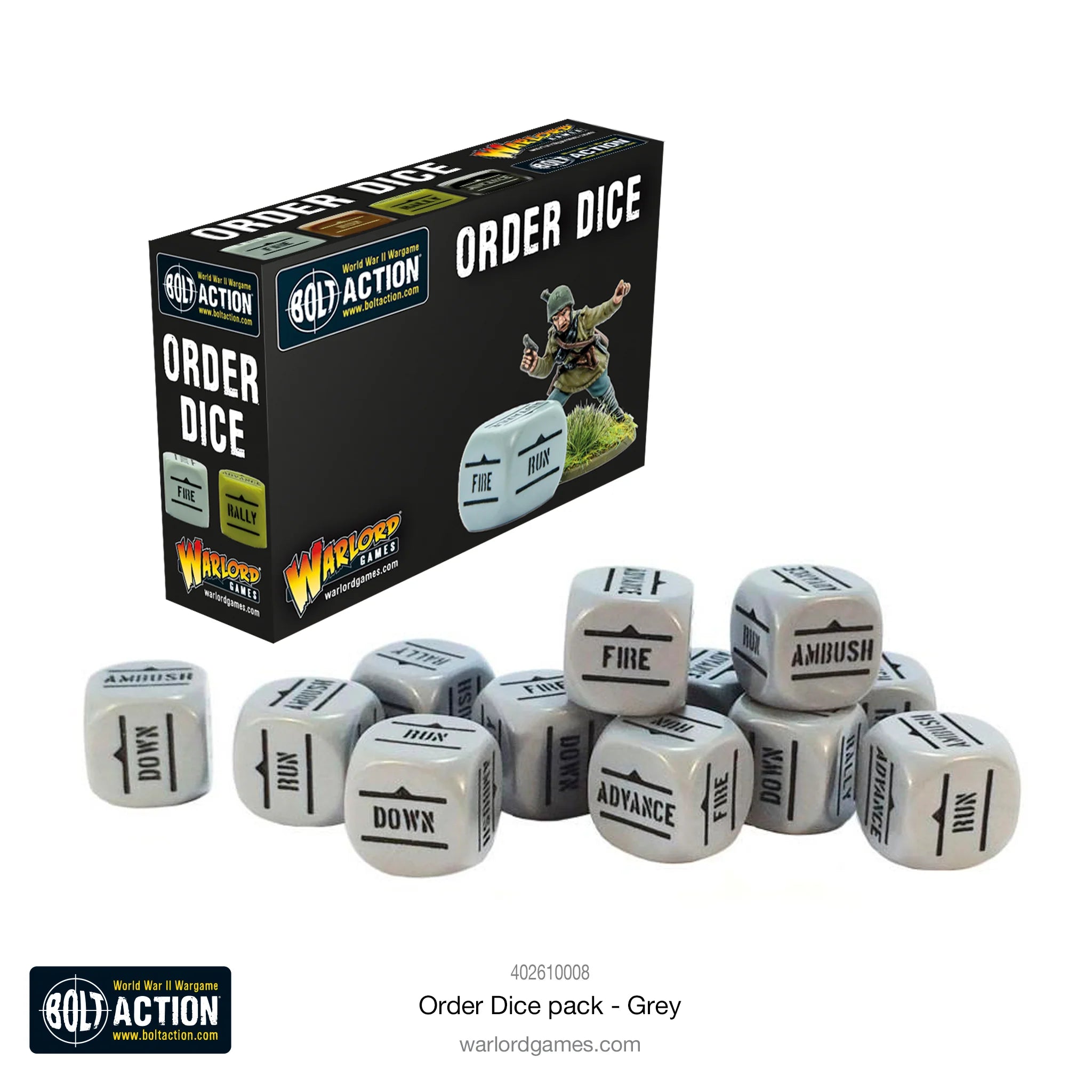 Bolt Action: Orders Dice Pack - Grey | Webway Games