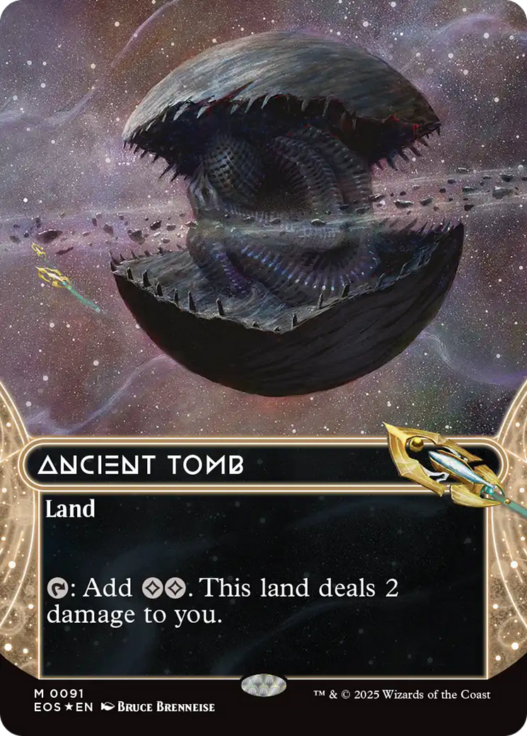 Ancient Tomb (0091) (Borderless) (Galaxy Foil) [Edge of Eternities: Stellar Sights] | Webway Games
