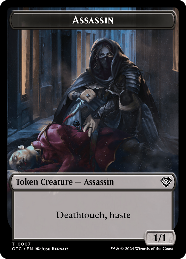Assassin // Food Double-Sided Token [Outlaws of Thunder Junction Commander Tokens] | Webway Games