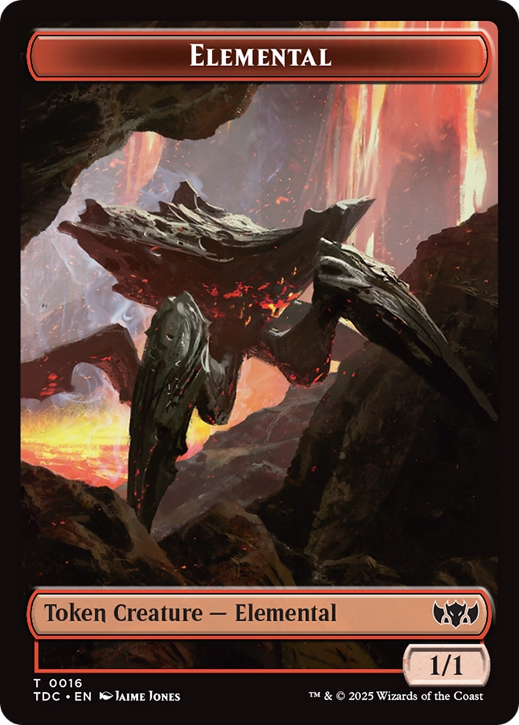 Elemental (0016) // Gold Double-Sided Token [Tarkir: Dragonstorm Commander Tokens] | Webway Games