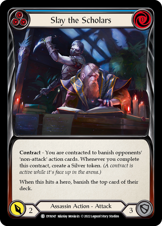 Slay the Scholars (Blue) [DYN147] (Dynasty)  Rainbow Foil | Webway Games
