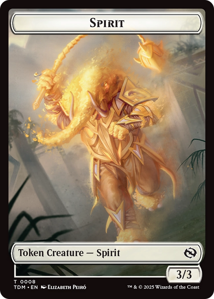 Spirit (0008) // Spirit (0009) Double-Sided Token [Tarkir: Dragonstorm Tokens] | Webway Games
