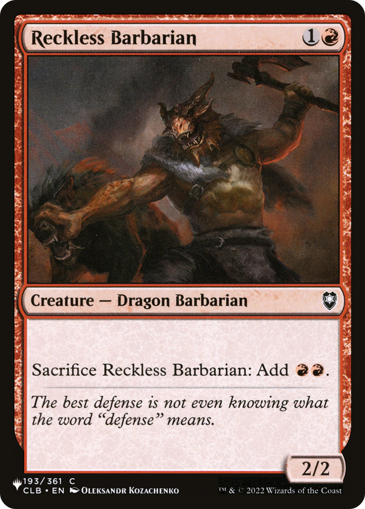 Reckless Barbarian [The List] | Webway Games