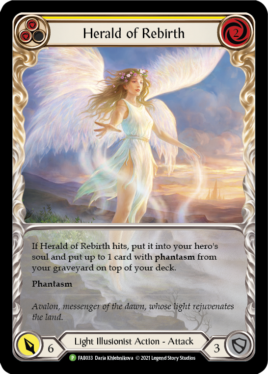 Herald of Rebirth (Yellow) [FAB033] (Promo)  Rainbow Foil | Webway Games