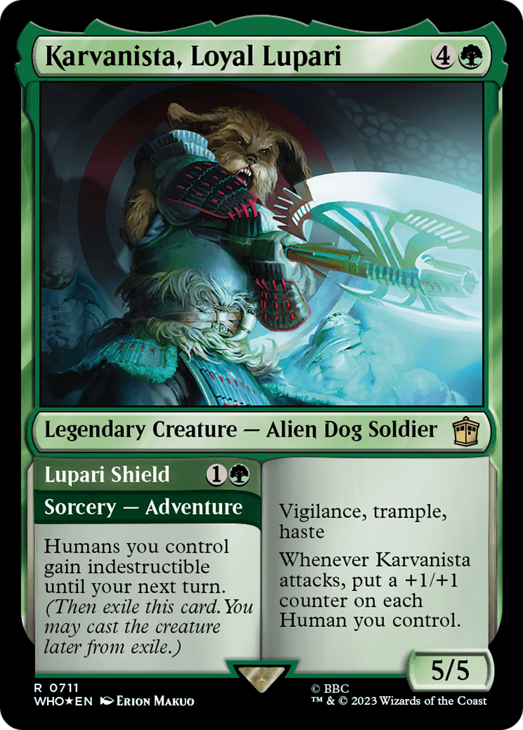 Karvanista, Loyal Lupari // Lupari Shield (Surge Foil) [Doctor Who] | Webway Games