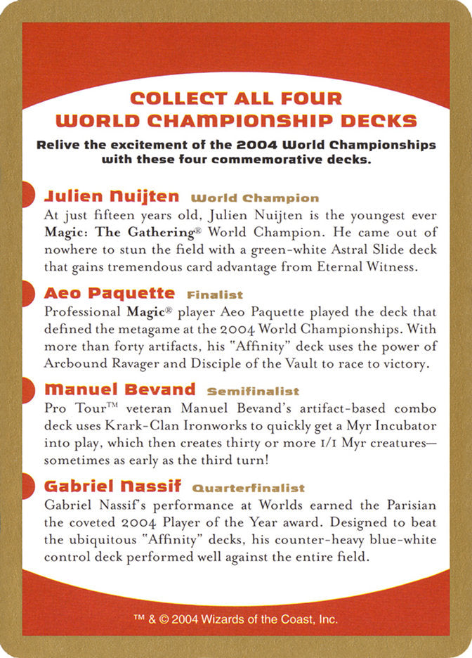 2004 World Championships Ad [World Championship Decks 2004] | Webway Games