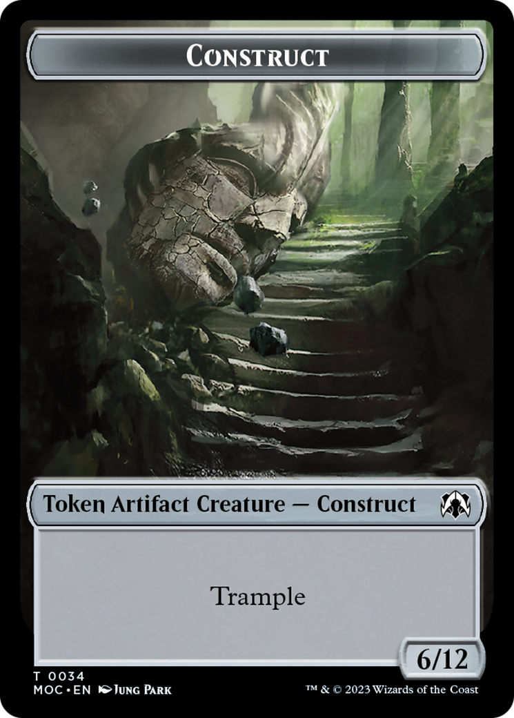 Phyrexian Golem // Construct Double-Sided Token [March of the Machine Commander Tokens] | Webway Games