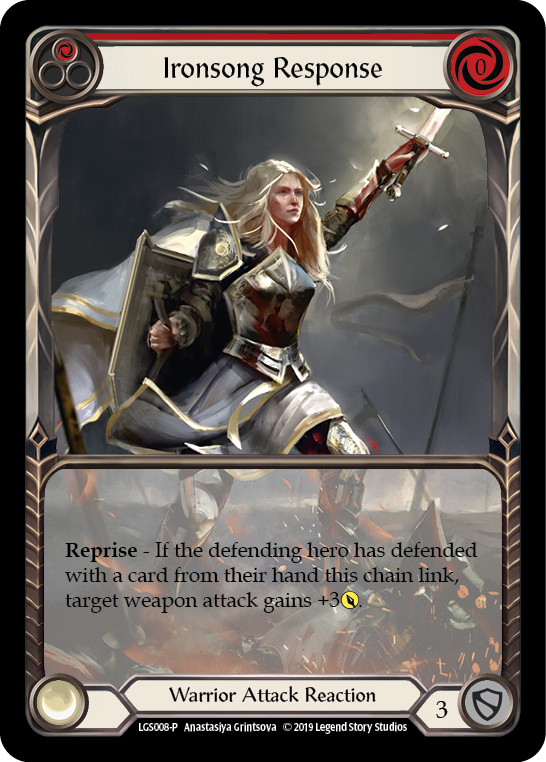 Ironsong Response (Red) [LGS008-P] (Promo)  1st Edition Normal | Webway Games