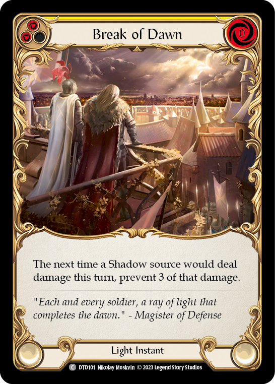Break of Dawn (Yellow) [DTD101] (Dusk Till Dawn)  Rainbow Foil | Webway Games