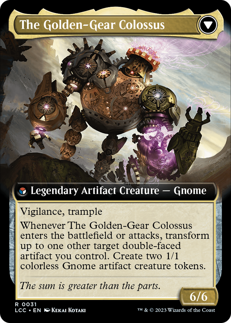 Tetzin, Gnome Champion // The Golden-Gear Colossus (Extended Art) [The Lost Caverns of Ixalan Commander] | Webway Games