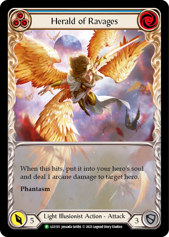 Herald of Ravages (Blue) (Extended Art) [LGS155] (Promo)  Rainbow Foil | Webway Games