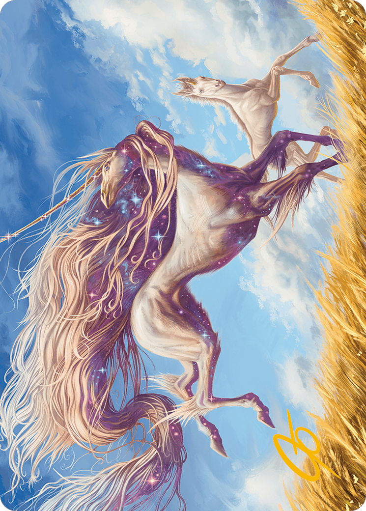 Nyxborn Unicorn Art Card (Gold-Stamped Signature) [Modern Horizons 3 Art Series] | Webway Games