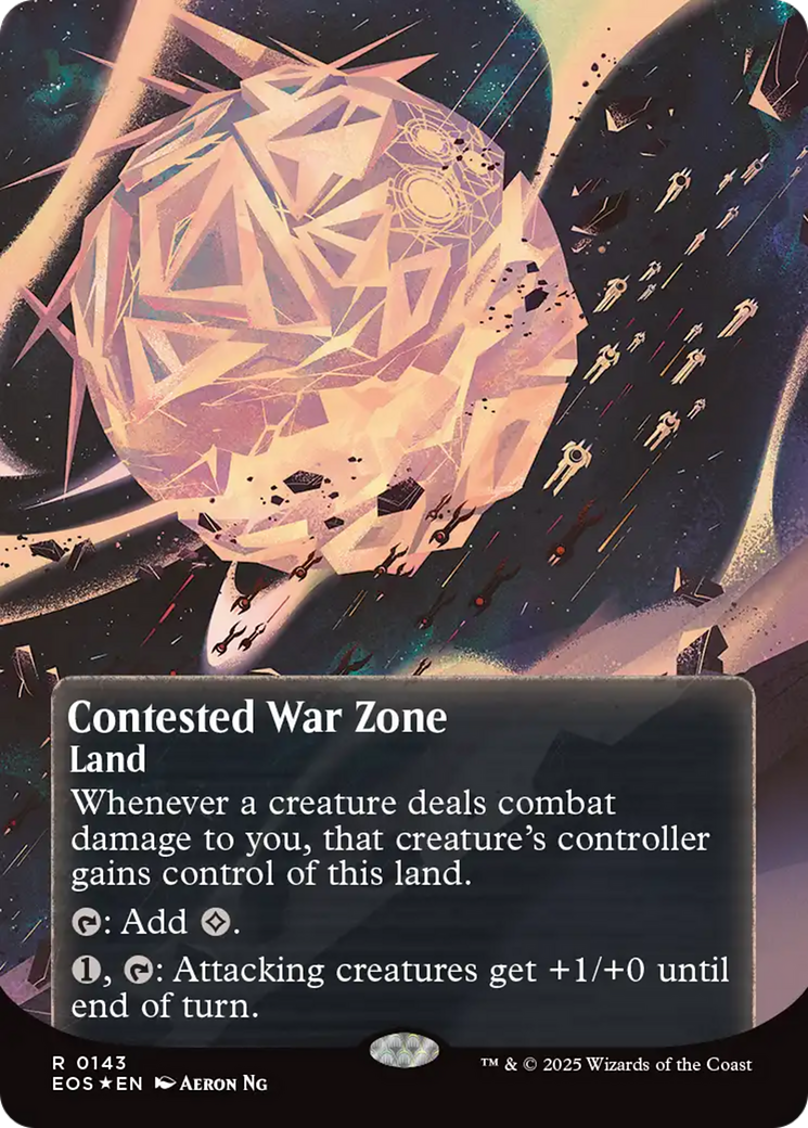Contested War Zone (0143) (Borderless) (Galaxy Foil) [Edge of Eternities: Stellar Sights] | Webway Games