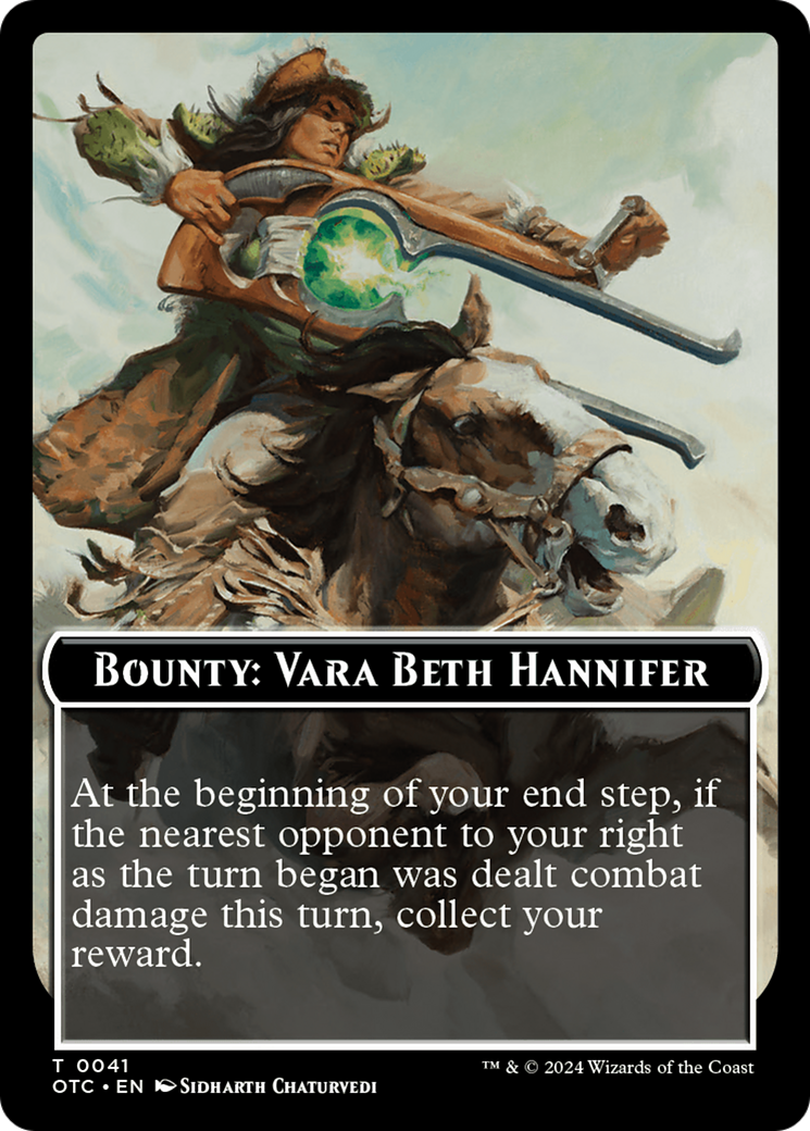 Bounty: Vara Beth Hannifer // Bounty Rules Double-Sided Token [Outlaws of Thunder Junction Commander Tokens] | Webway Games