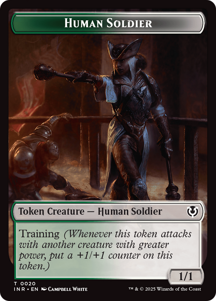 Human Soldier (0020) // Emblem - Tamiyo, Field Researcher Double-Sided Token [Innistrad Remastered Tokens] | Webway Games