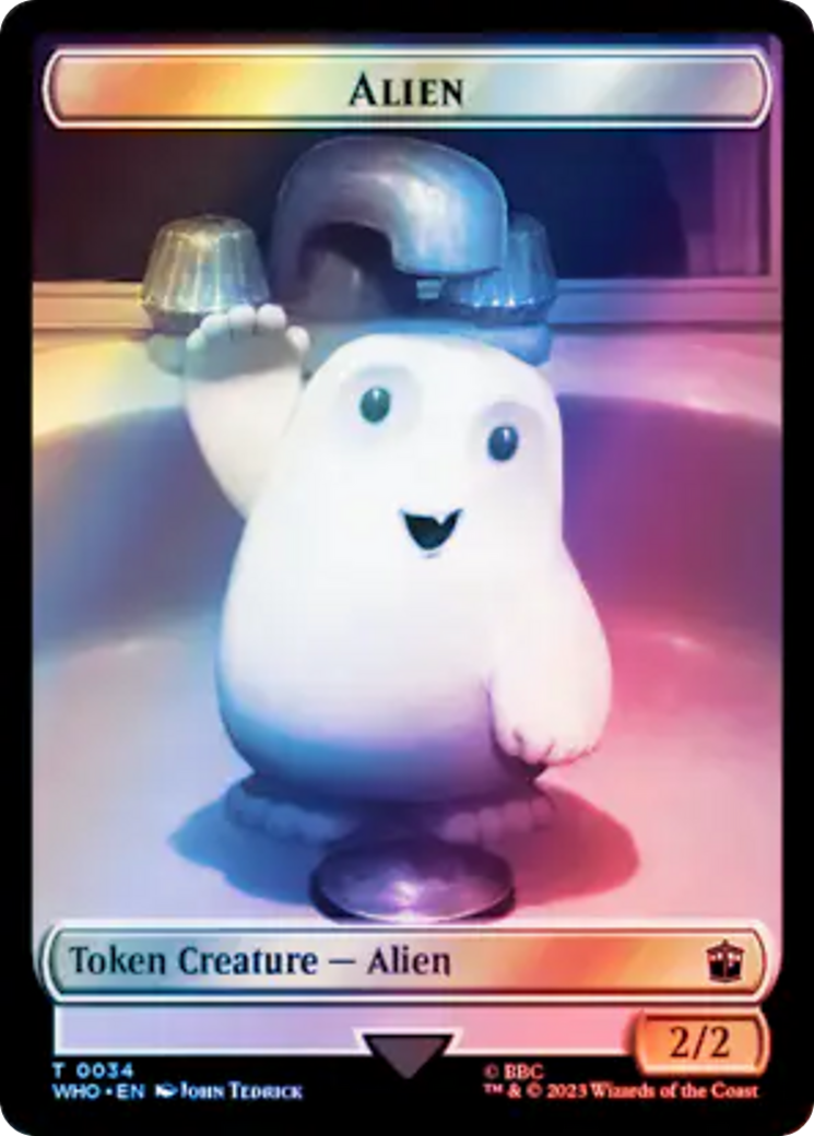 Alien // Cyberman Double-Sided Token (Surge Foil) [Doctor Who Tokens] | Webway Games