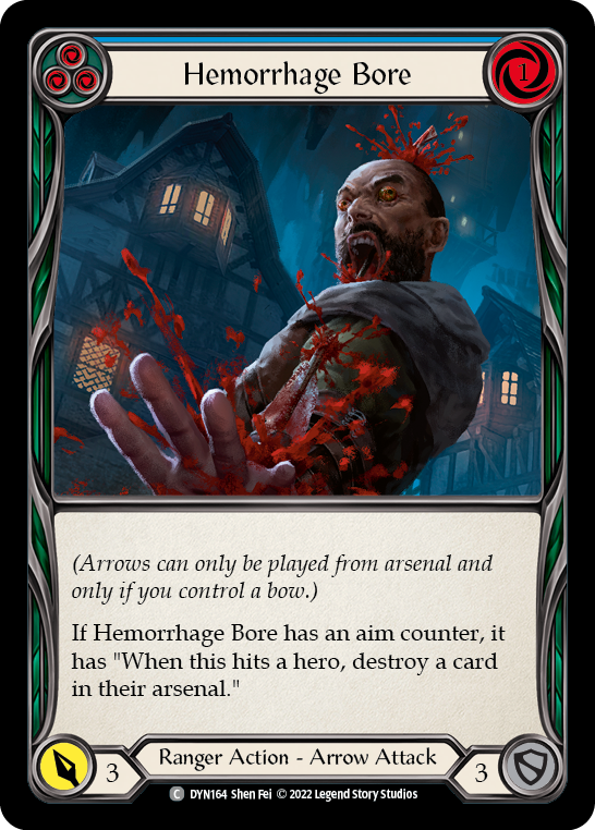 Hemorrhage Bore (Blue) [DYN164] (Dynasty)  Rainbow Foil | Webway Games