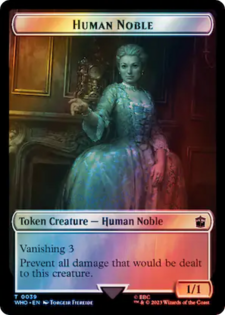 Human Noble // Treasure (0063) Double-Sided Token (Surge Foil) [Doctor Who Tokens] | Webway Games