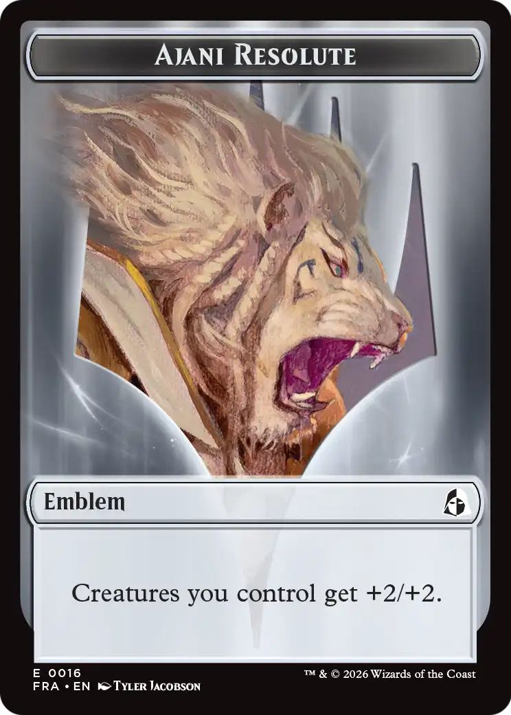 Ajani's Pridemate // Ajani Resolute Double-Sided Token [Reality Fracture Tokens] | Webway Games