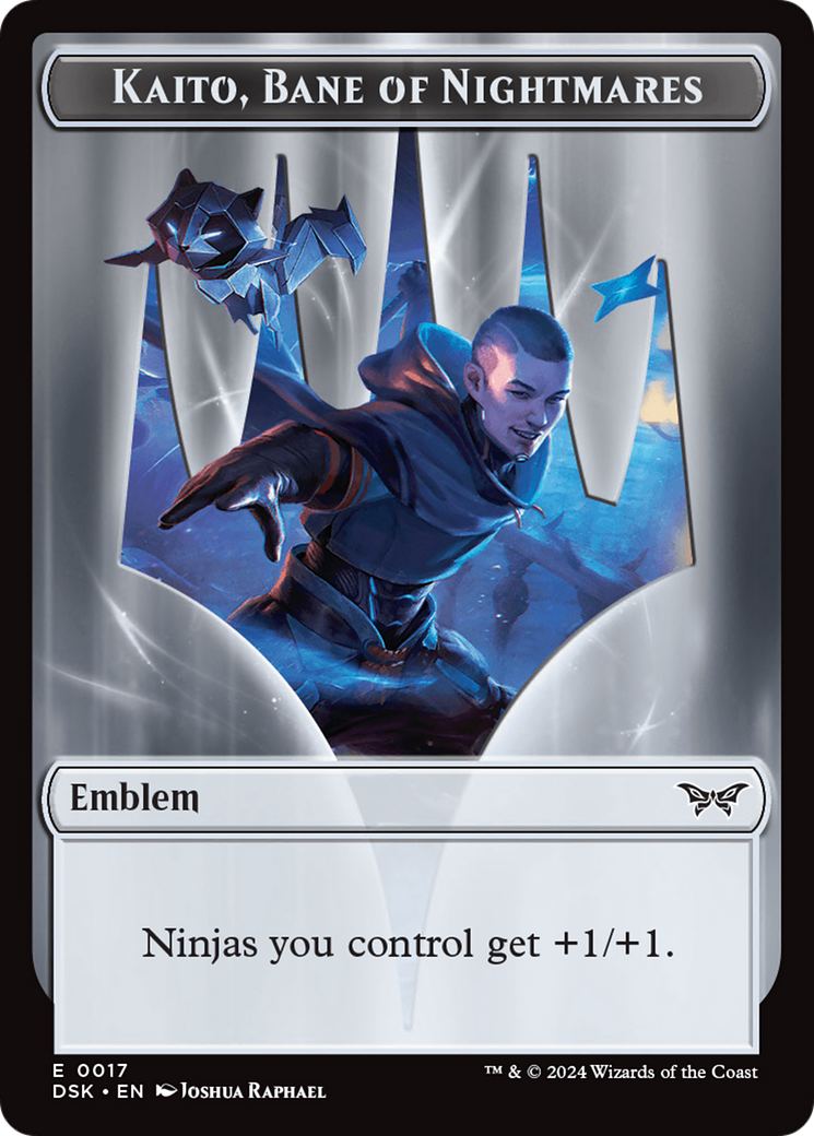 Emblem - Kaito, Bane of Nightmares // Gremlin Double-Sided Token [Duskmourn: House of Horror Tokens] | Webway Games
