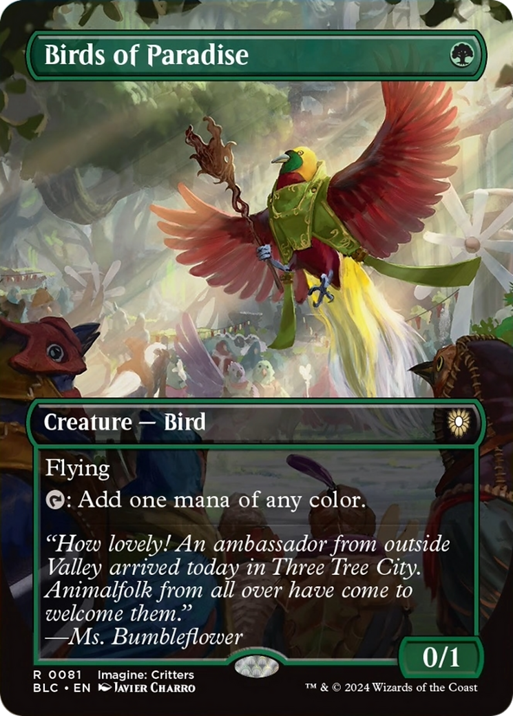 Birds of Paradise (Borderless) [Bloomburrow Commander] | Webway Games