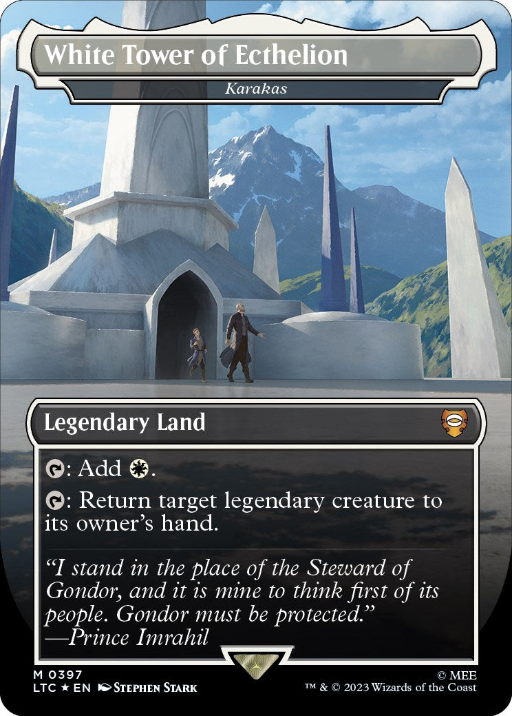White Tower of Ecthelion - Karakas (Borderless) (Surge Foil Realms and Relics) [The Lord of the Rings: Tales of Middle-Earth Commander] | Webway Games