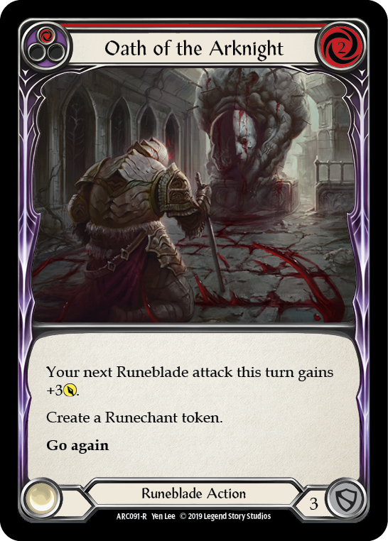 Oath of the Arknight (Red) [ARC091-R] (Arcane Rising)  1st Edition Rainbow Foil | Webway Games