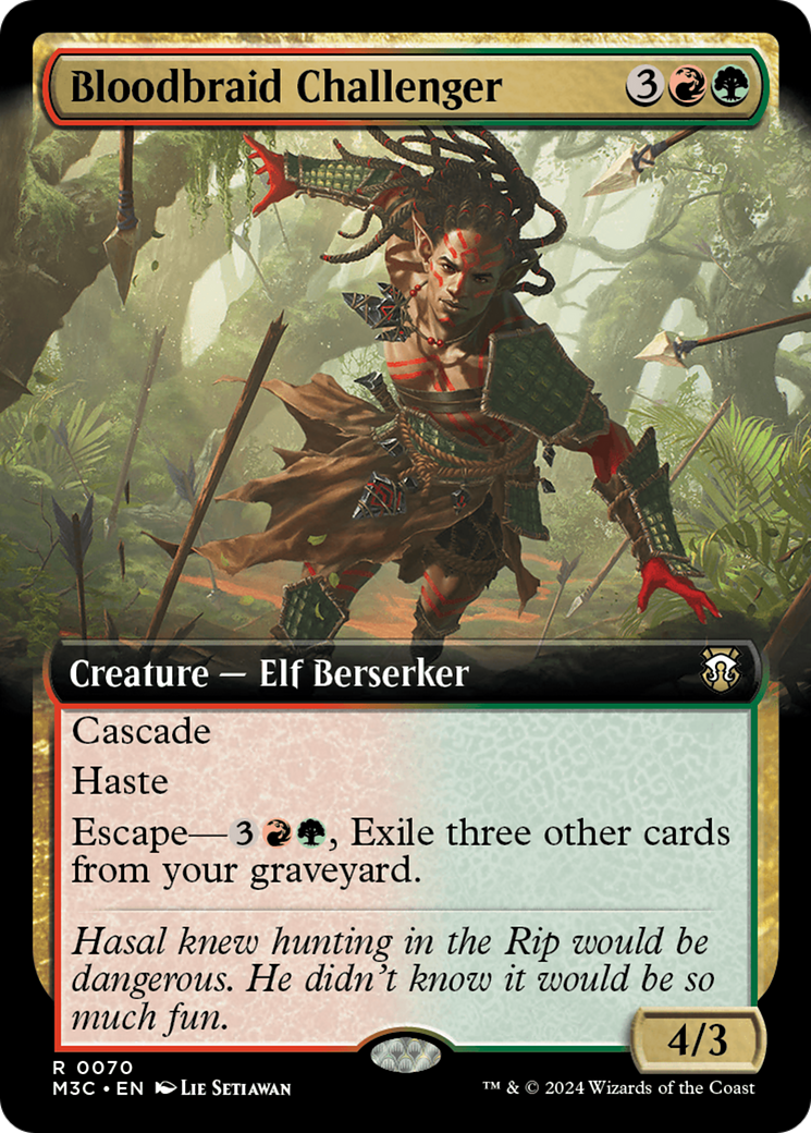 Bloodbraid Challenger (Extended Art) (Ripple Foil) [Modern Horizons 3 Commander] | Webway Games