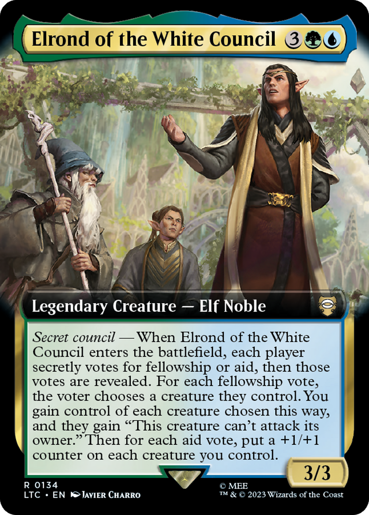 Elrond of the White Council (Extended Art) [The Lord of the Rings: Tales of Middle-Earth Commander] | Webway Games