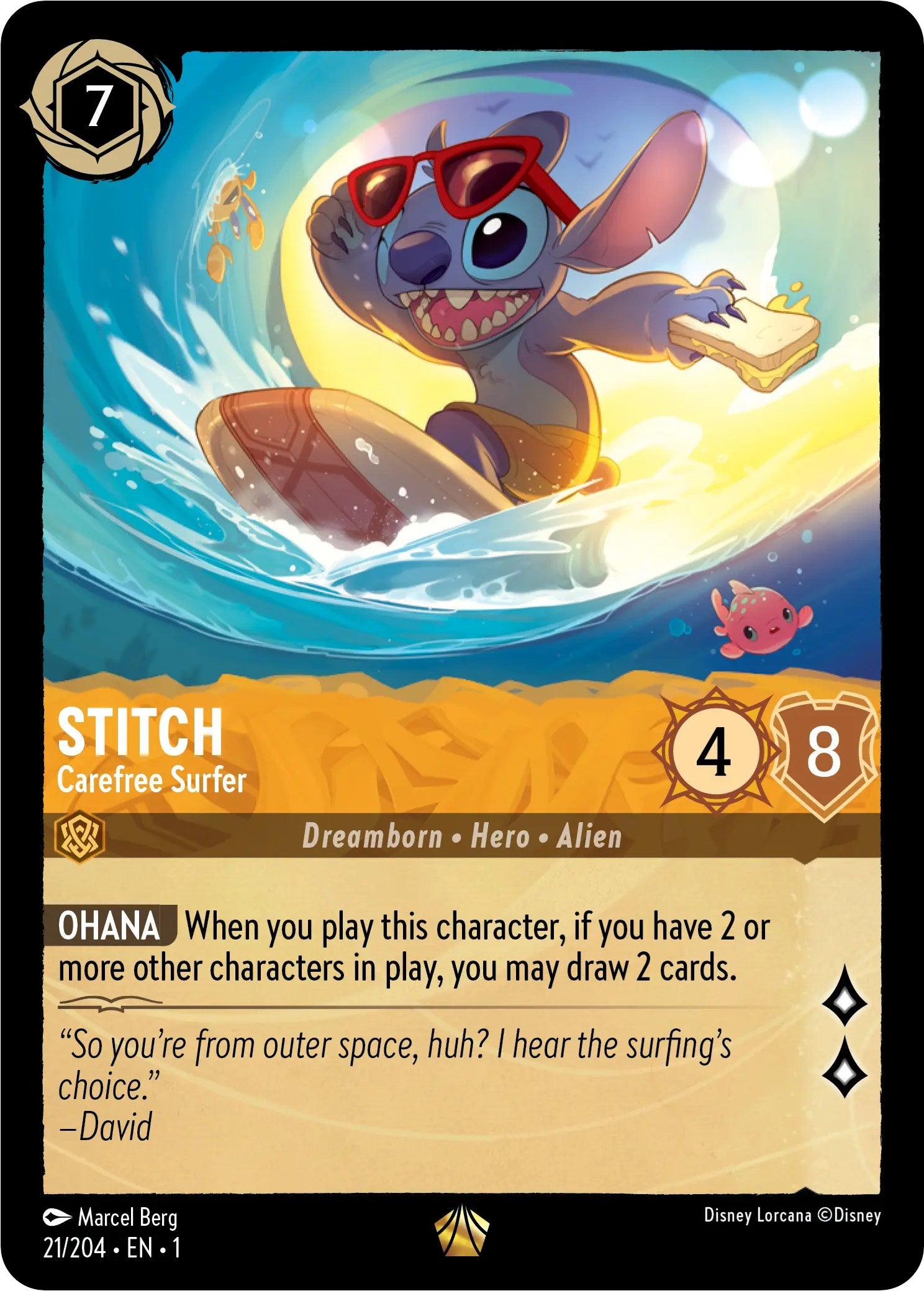 Stitch - Carefree Surfer (21/204) [The First Chapter] | Webway Games
