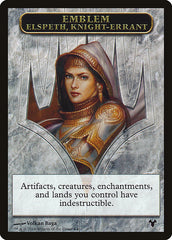 Emblem - Elspeth, Knight-Errant // Soldier Double-Sided Token [Modern Event Deck 2014 Tokens] | Webway Games