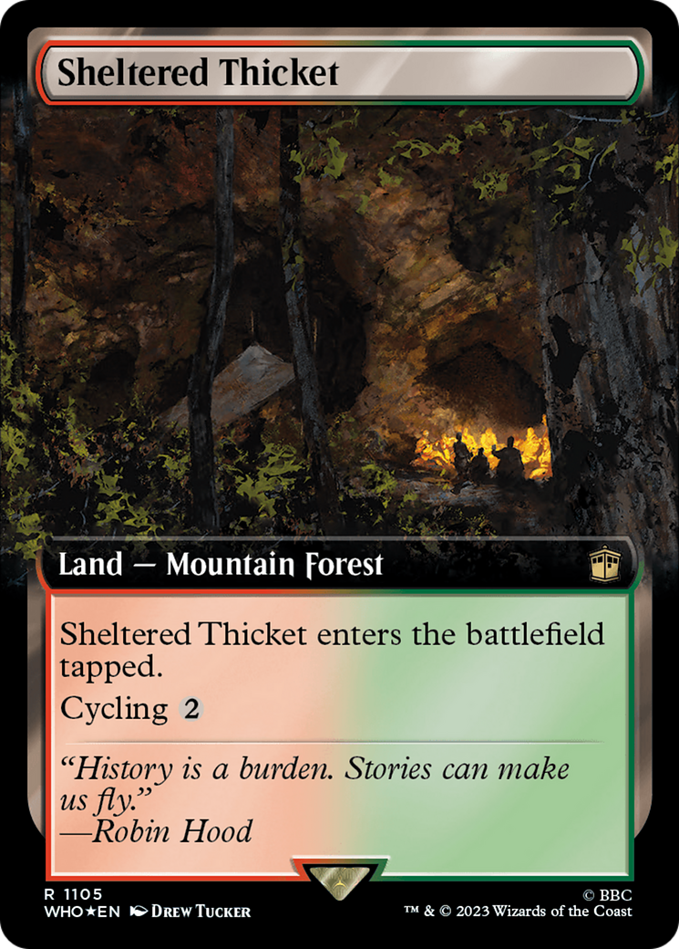 Sheltered Thicket (Extended Art) (Surge Foil) [Doctor Who] | Webway Games