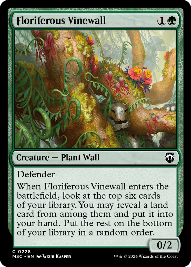 Floriferous Vinewall (Ripple Foil) [Modern Horizons 3 Commander] | Webway Games