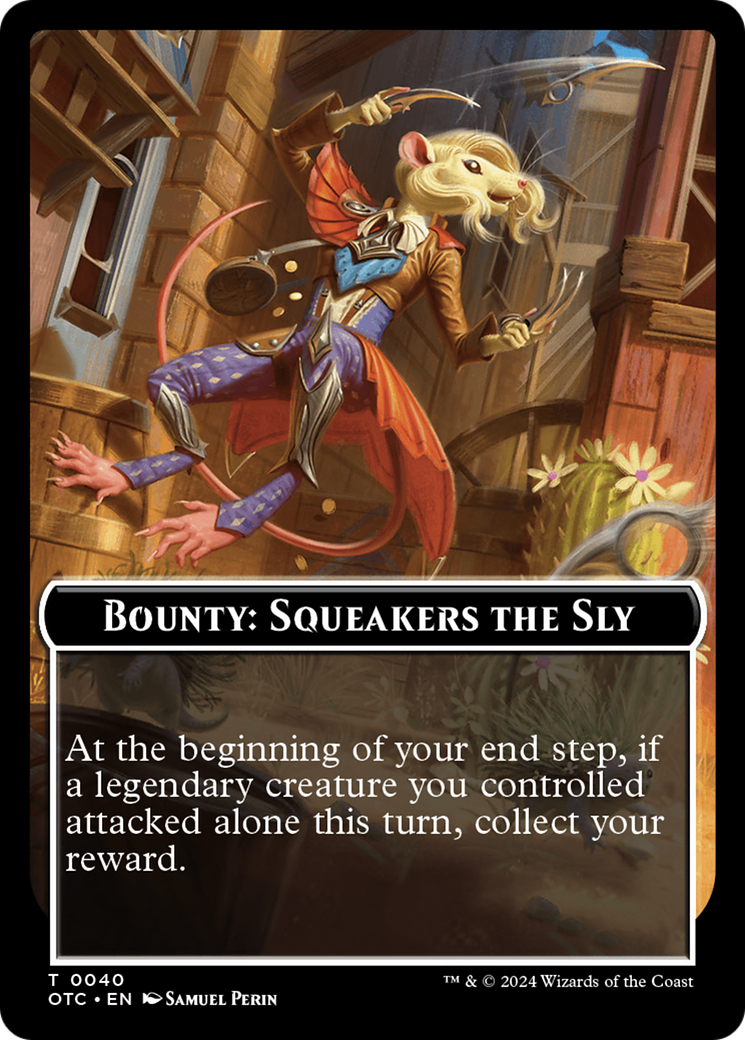 Bounty: Squeakers the Sly // Bounty Rules Double-Sided Token [Outlaws of Thunder Junction Commander Tokens] | Webway Games