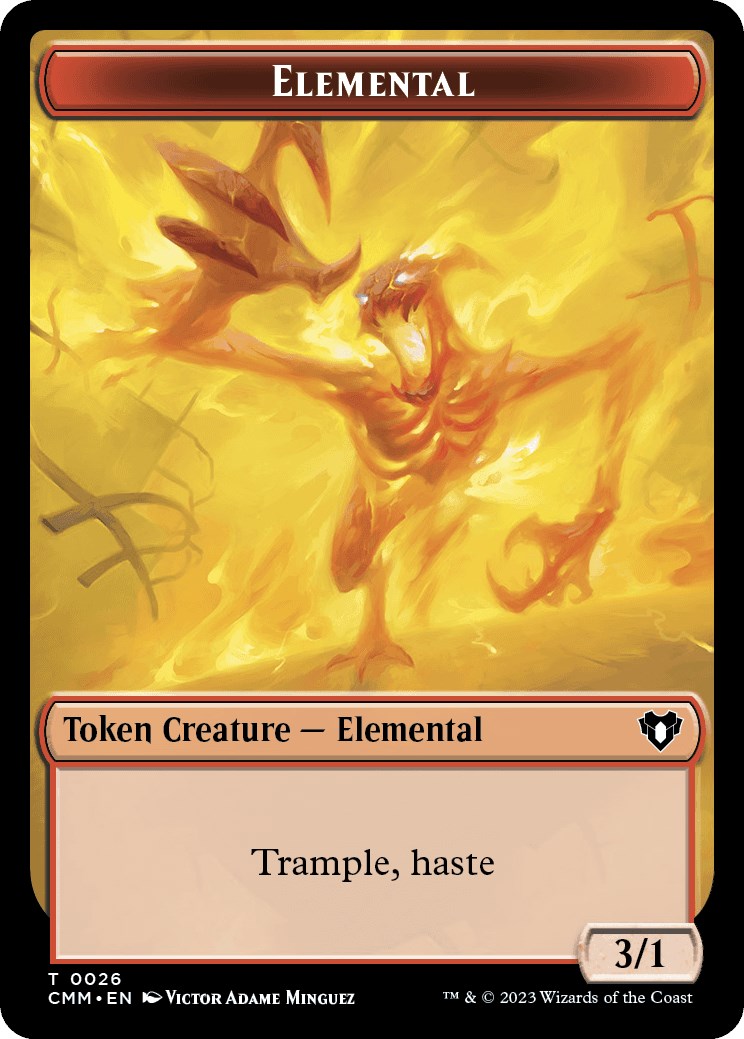 Elemental (0026) // Construct (0042) Double-Sided Token [Commander Masters Tokens] | Webway Games