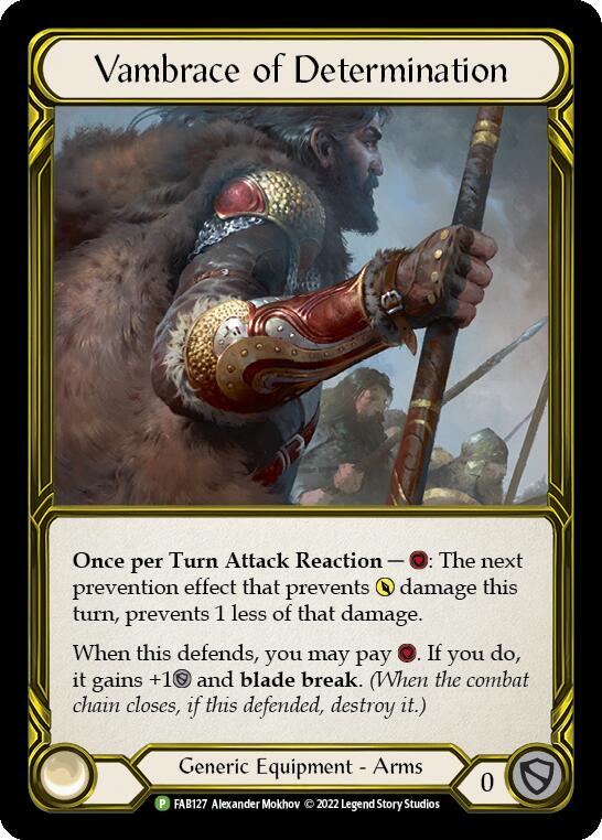Vambrace of Determination (Golden) [FAB127] (Promo)  Cold Foil | Webway Games