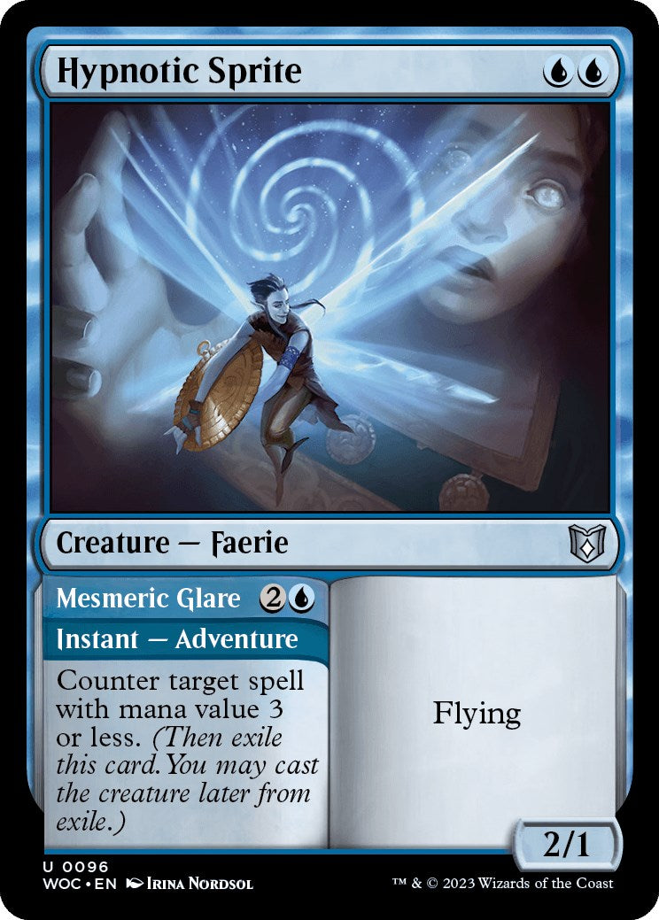 Hypnotic Sprite // Mesmeric Glare [Wilds of Eldraine Commander] | Webway Games